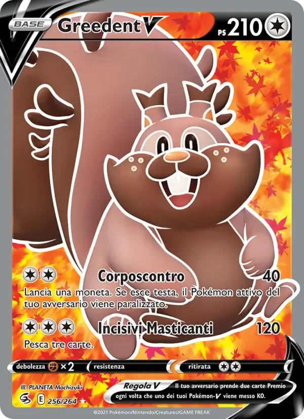 Greedent V — Colpo Fusione 256 Italian Pokémon card