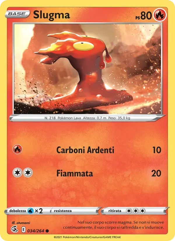 Slugma — Colpo Fusione 34 Italian Pokémon card