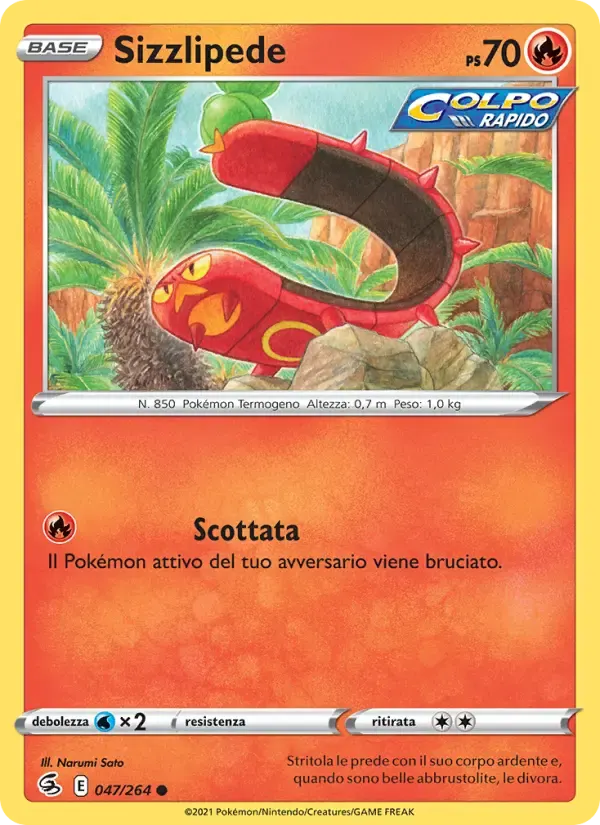 Sizzlipede — Colpo Fusione 47 Italian Pokémon card