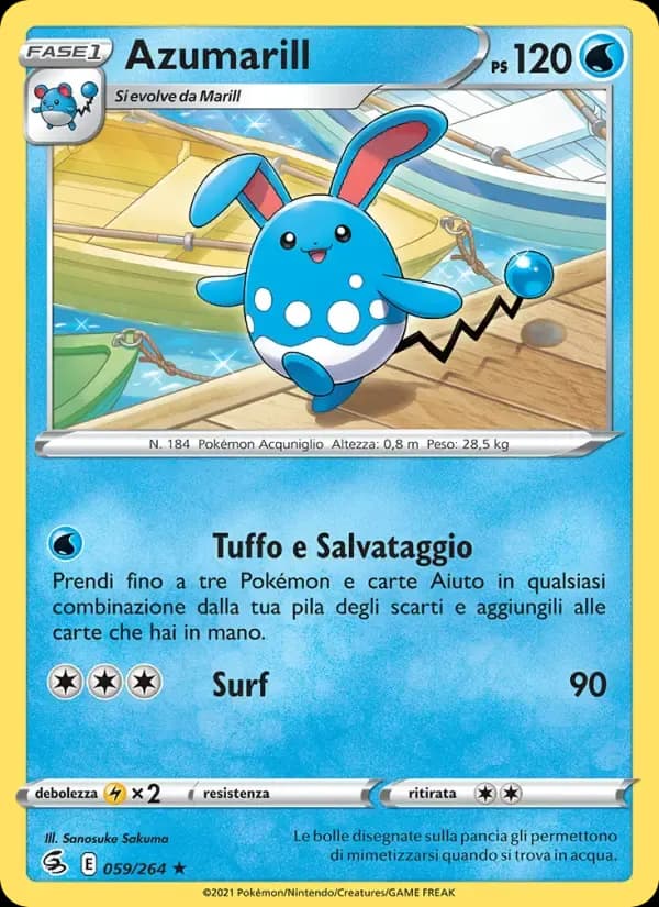 Azumarill — Colpo Fusione 59 Italian Pokémon card