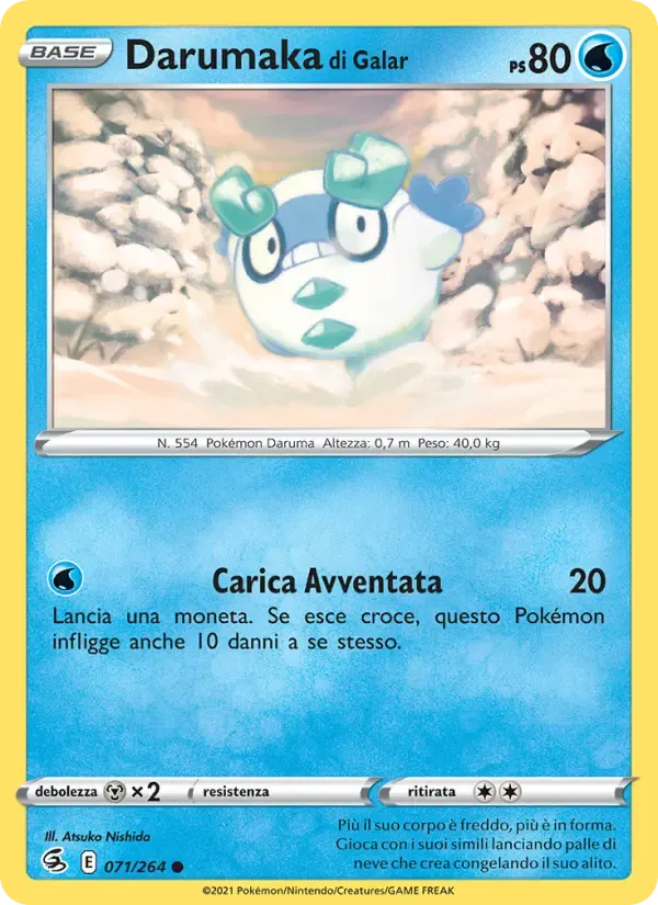 Darumaka di Galar — Colpo Fusione 71 Italian Pokémon card