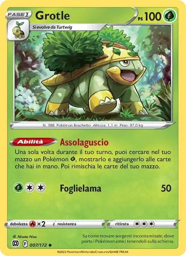 Grotle — Astri Lucenti 7 Italian Pokémon card