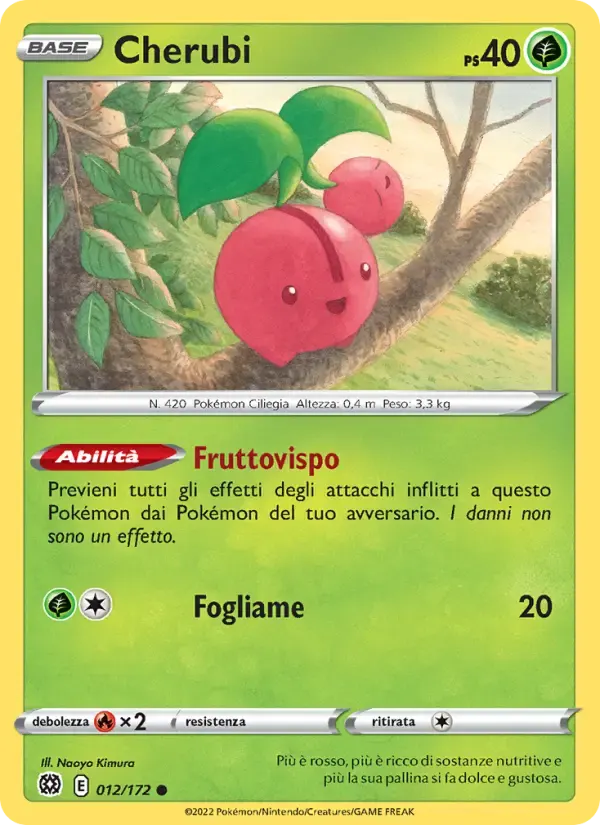 Cherubi — Astri Lucenti 12 Italian Pokémon card