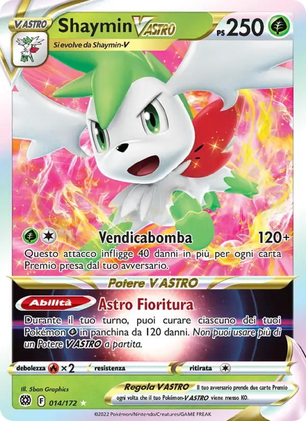 Shaymin V ASTRO — Astri Lucenti 14 Italian Pokémon card