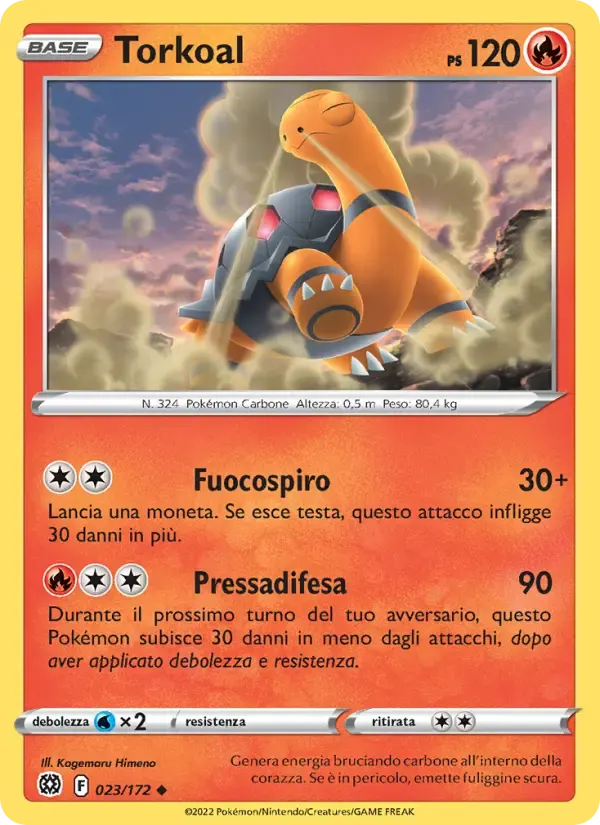 Torkoal — Astri Lucenti 23 Italian Pokémon card