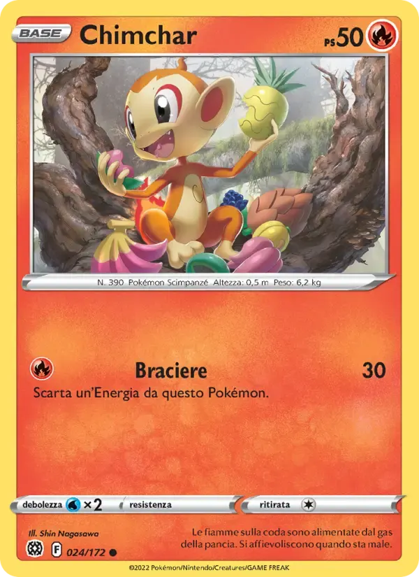 Chimchar — Astri Lucenti 24 Italian Pokémon card