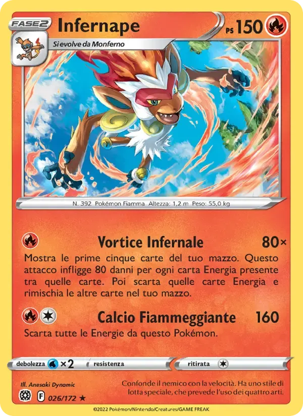 Infernape — Astri Lucenti 26 Italian Pokémon card