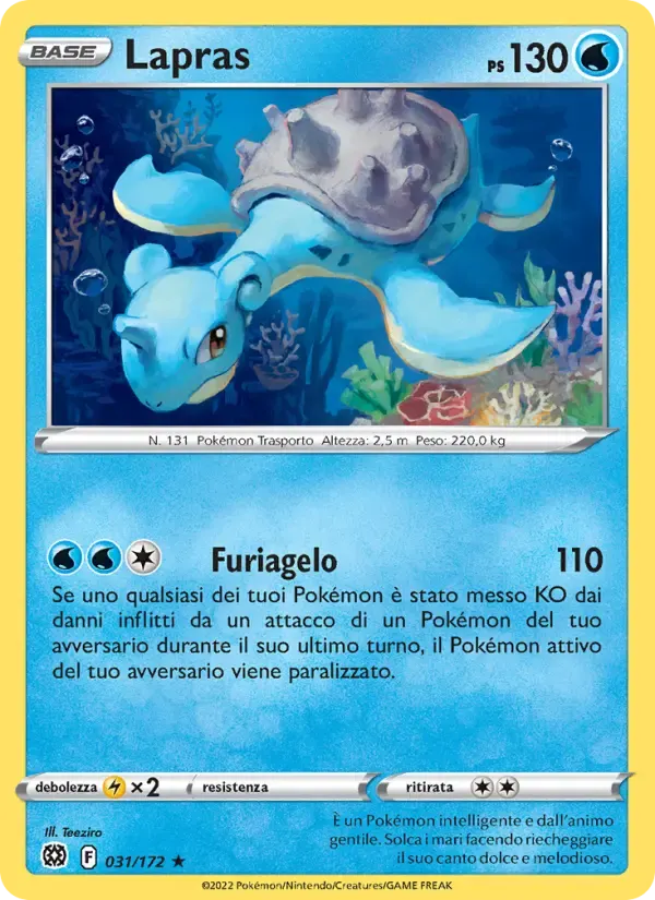 Lapras — Astri Lucenti 31 Italian Pokémon card