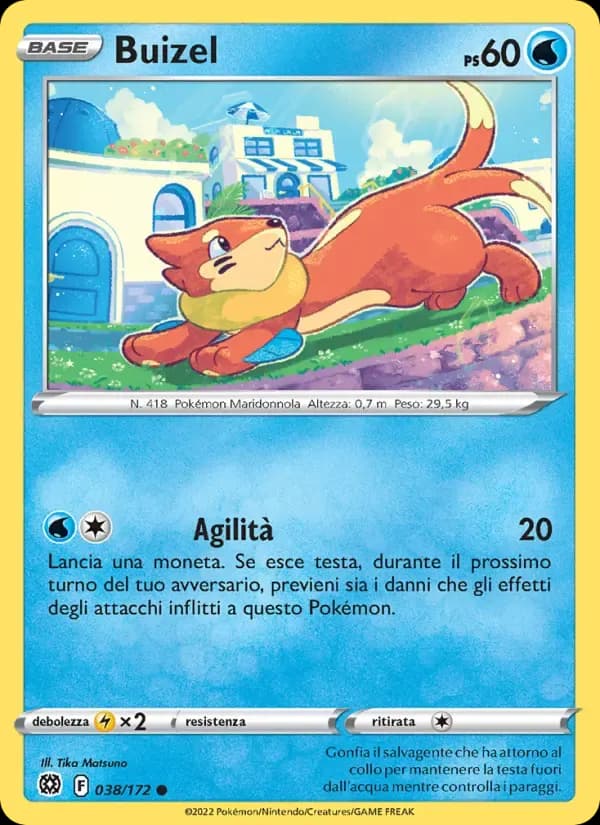 Buizel — Astri Lucenti 38 Italian Pokémon card