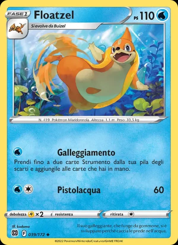 Floatzel — Astri Lucenti 39 Italian Pokémon card
