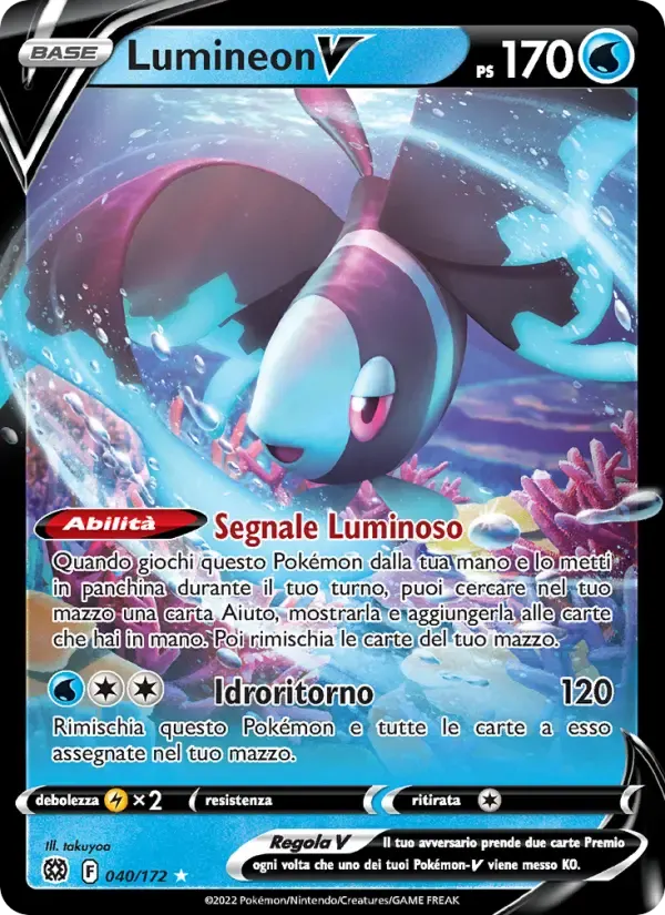 Lumineon V — Astri Lucenti 40 Italian Pokémon card