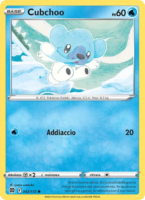 Cubchoo — Astri Lucenti 42 Italian Pokémon card