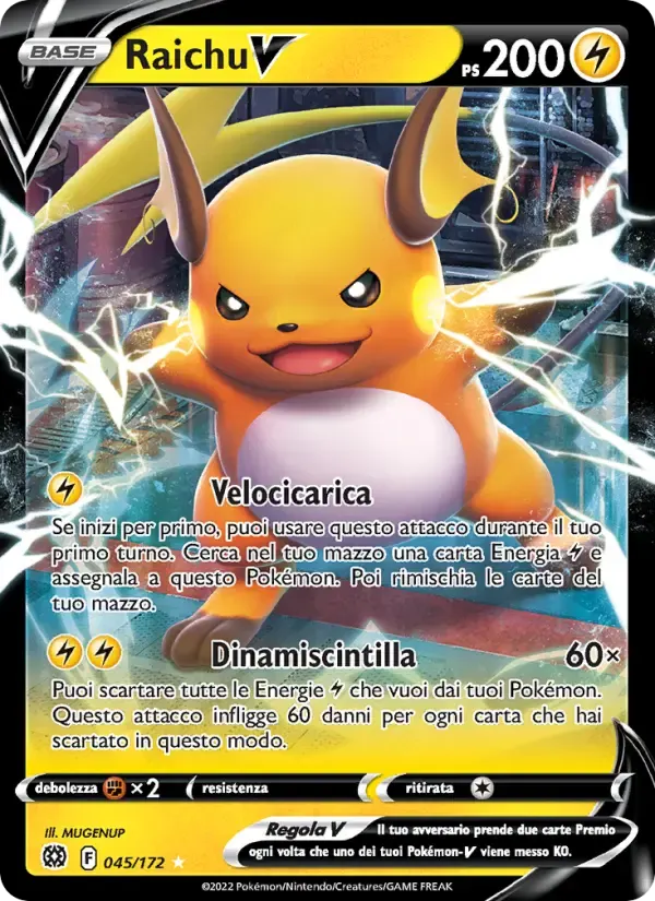 Raichu V — Astri Lucenti 45 Italian Pokémon card