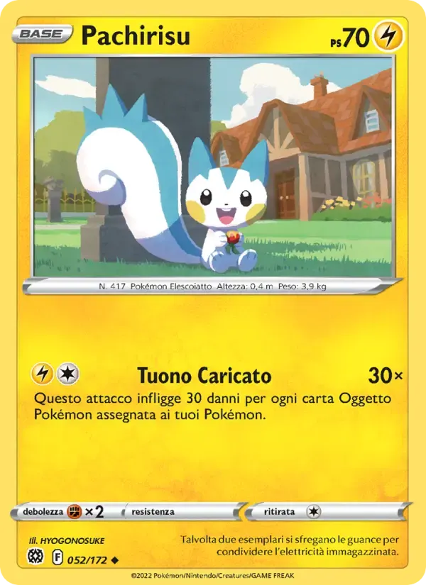 Pachirisu — Astri Lucenti 52 Italian Pokémon card