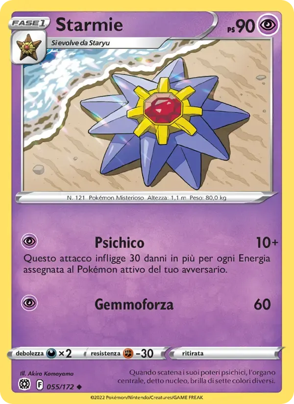 Starmie — Astri Lucenti 55 Italian Pokémon card