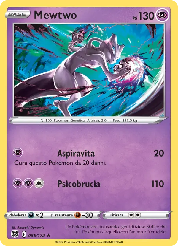 Mewtwo — Astri Lucenti 56 Italian Pokémon card