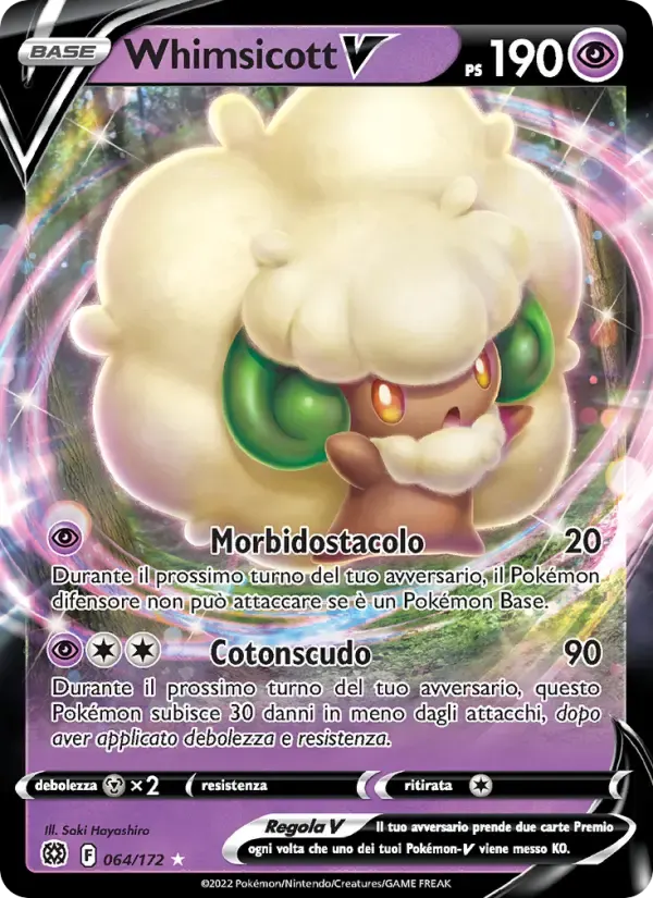 Whimsicott V — Astri Lucenti 64 Italian Pokémon card