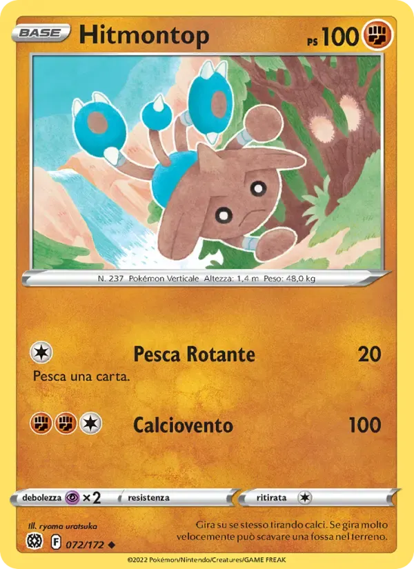 Hitmontop — Astri Lucenti 72 Italian Pokémon card