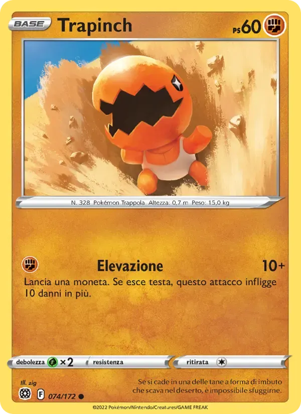 Trapinch — Astri Lucenti 74 Italian Pokémon card