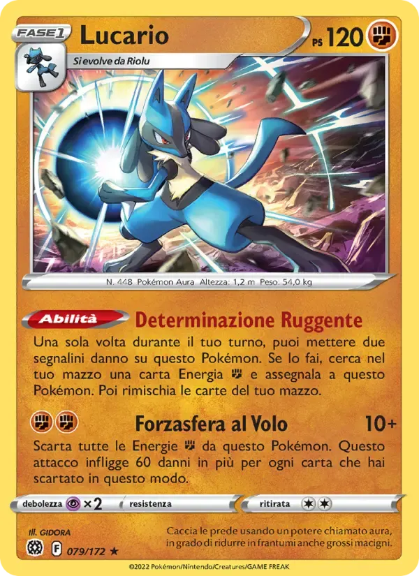 Lucario — Astri Lucenti 79 Italian Pokémon card