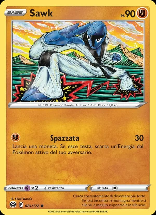 Sawk — Astri Lucenti 81 Italian Pokémon card