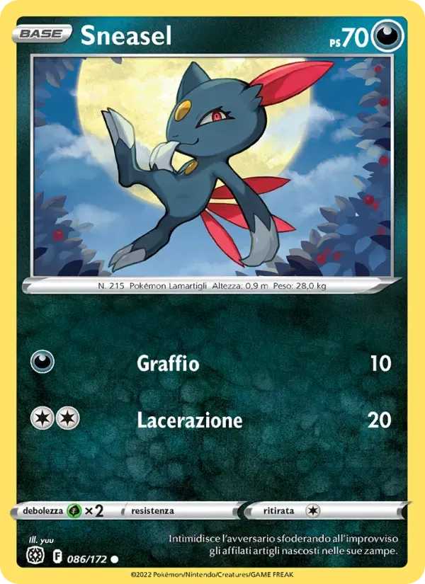 Sneasel — Astri Lucenti 86 Italian Pokémon card