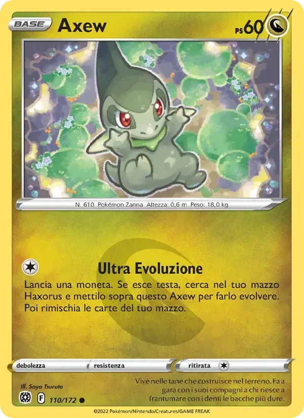 Axew — Astri Lucenti 110 Italian Pokémon card