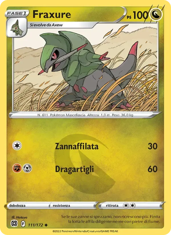 Fraxure — Astri Lucenti 111 Italian Pokémon card