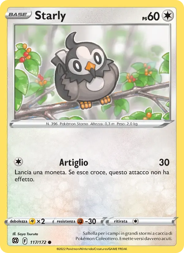 Starly — Astri Lucenti 117 Italian Pokémon card