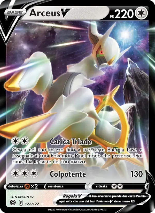 Arceus V — Astri Lucenti 122 Italian Pokémon card