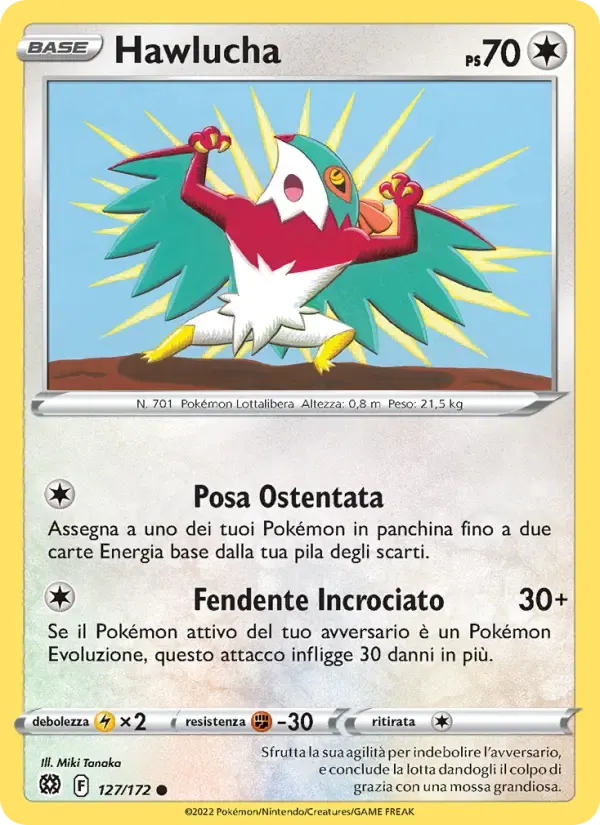Hawlucha — Astri Lucenti 127 Italian Pokémon card