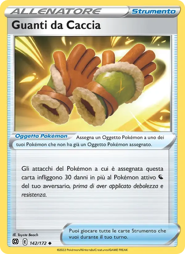 Guanti da Caccia — Astri Lucenti 142 Italian Pokémon card