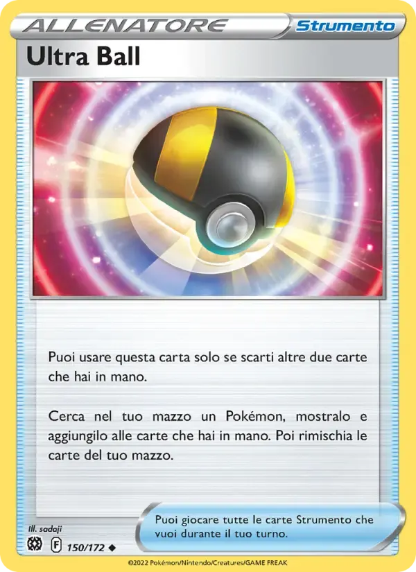 Ultra Ball — Astri Lucenti 150 Italian Pokémon card