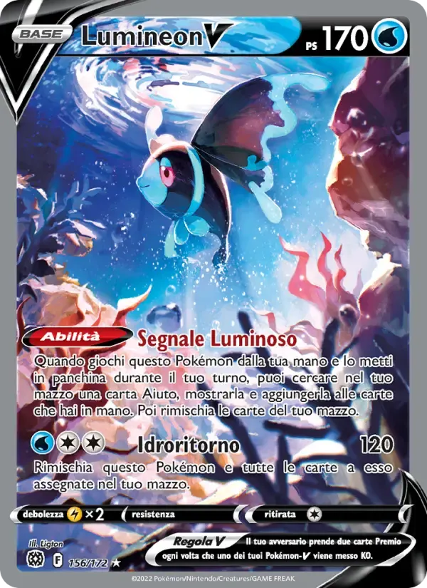 Lumineon V — Astri Lucenti 156 Italian Pokémon card