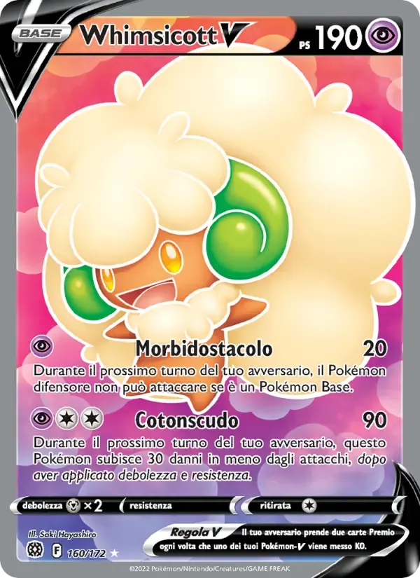 Whimsicott V — Astri Lucenti 160 Italian Pokémon card