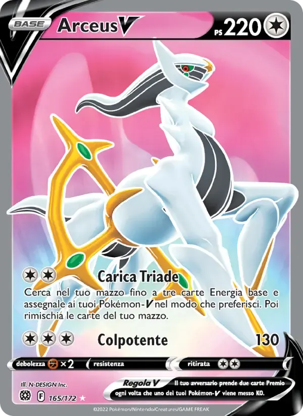Arceus V — Astri Lucenti 165 Italian Pokémon card
