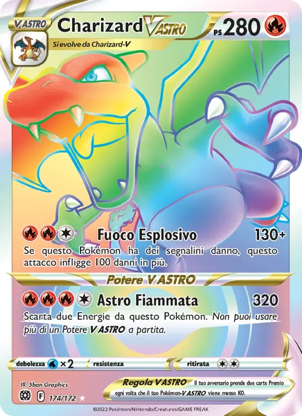 Charizard V ASTRO — Astri Lucenti 174 Italian Pokémon card