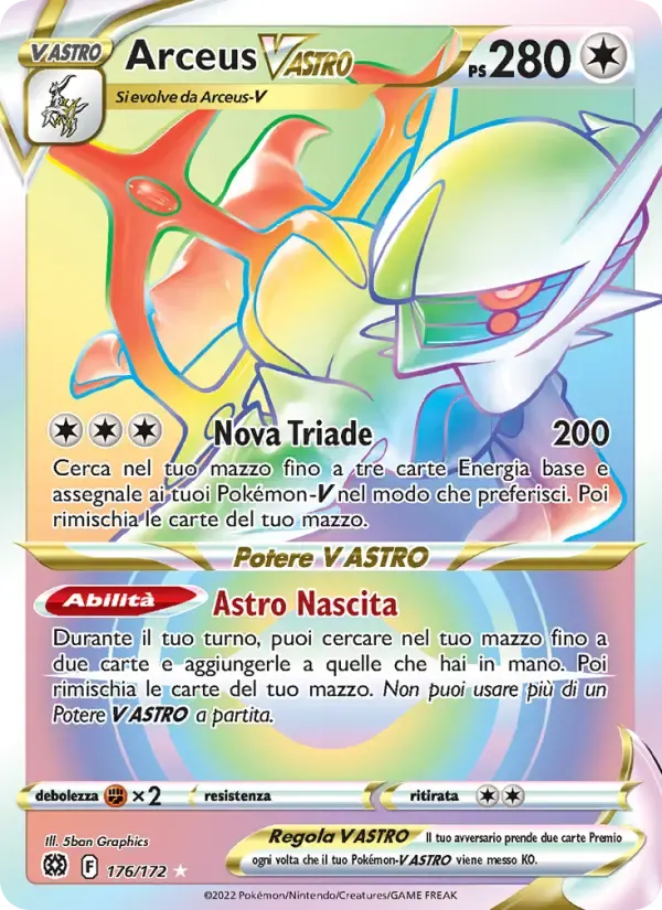 Arceus V ASTRO — Astri Lucenti 176 Italian Pokémon card