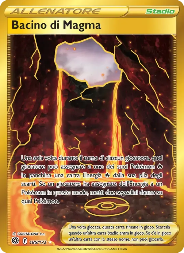 Bacino di Magma — Astri Lucenti 185 Italian Pokémon card