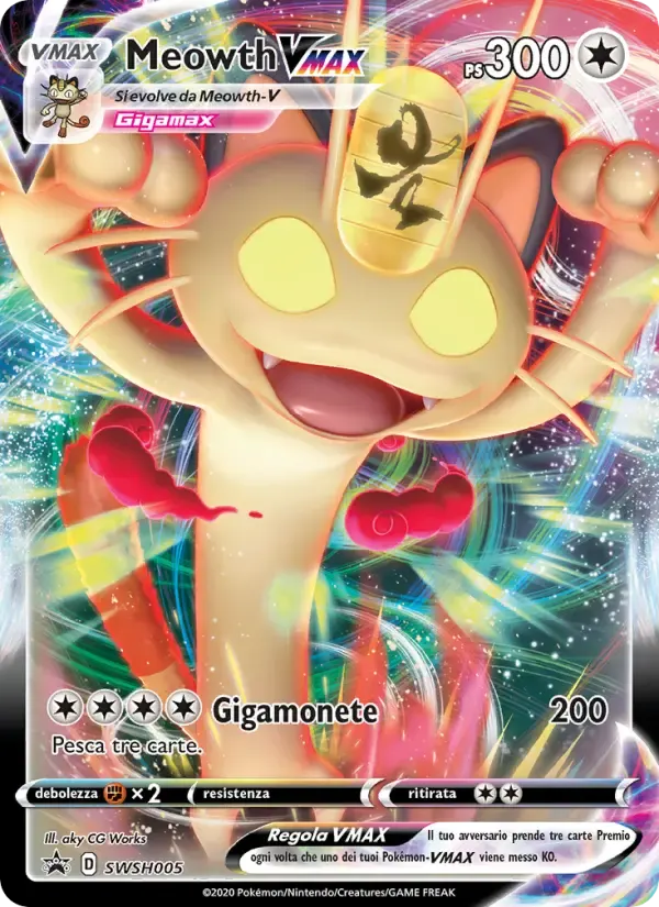 Meowth VMAX — SPSC Promo SWSH005 Italian Pokémon card