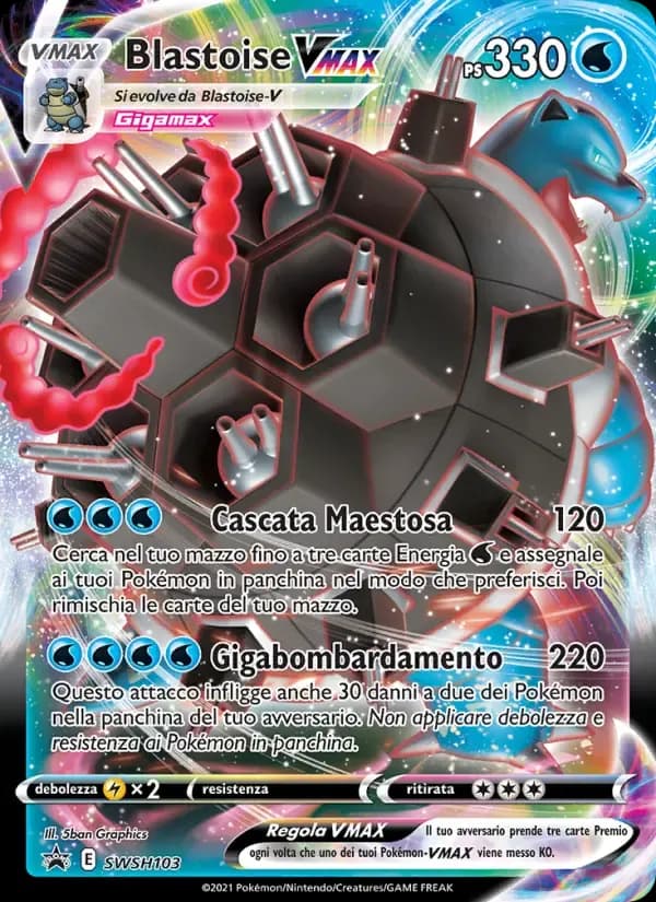 Blastoise VMAX — SPSC Promo SWSH103 Italian Pokémon card