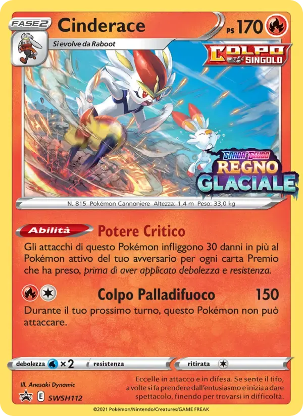 Cinderace — SPSC Promo SWSH112 Italian Pokémon card