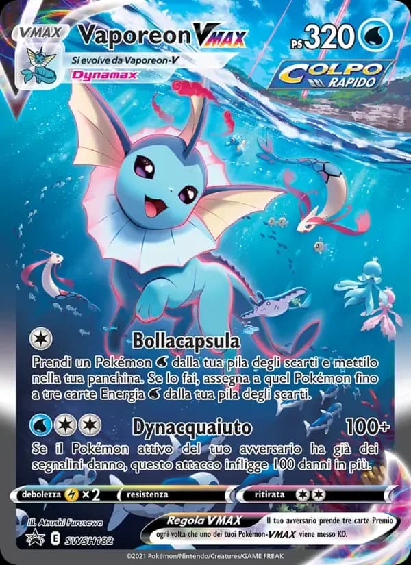 Vaporeon VMAX — SPSC Promo SWSH182 Italian Pokémon card