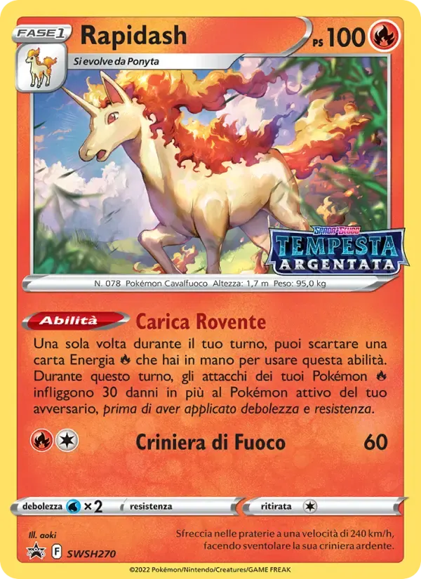 Rapidash — SPSC Promo SWSH270 Italian Pokémon card