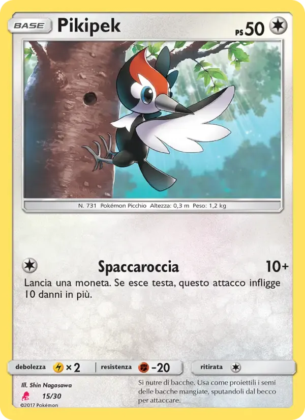 Pikipek — Sole e Luna trainer Kit (Lycanroc) 15 Italian Pokémon card
