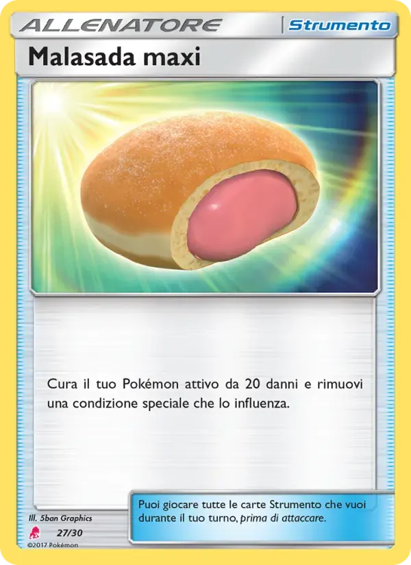 Malasada maxi — Sole e Luna trainer Kit (Lycanroc) 27 Italian Pokémon card