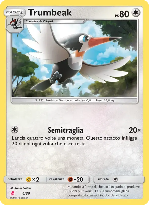 Trumbeak — Sole e Luna trainer Kit (Lycanroc) 4 Italian Pokémon card