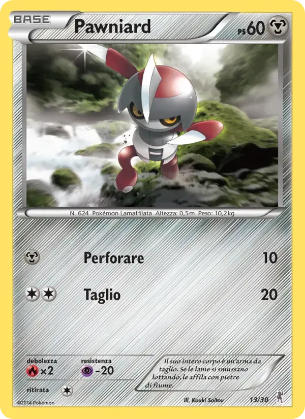 Pawniard — XY trainer Kit (Bisharp) 13 Italian Pokémon card