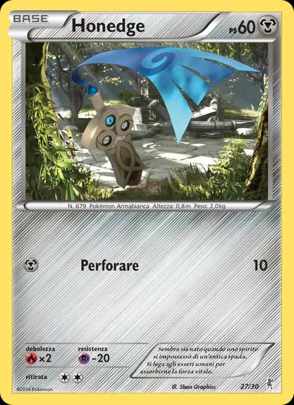 Honedge — XY trainer Kit (Bisharp) 27 Italian Pokémon card
