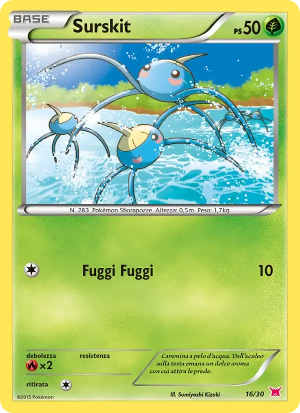 Surskit — XY trainer Kit (Latias) 16 Italian Pokémon card